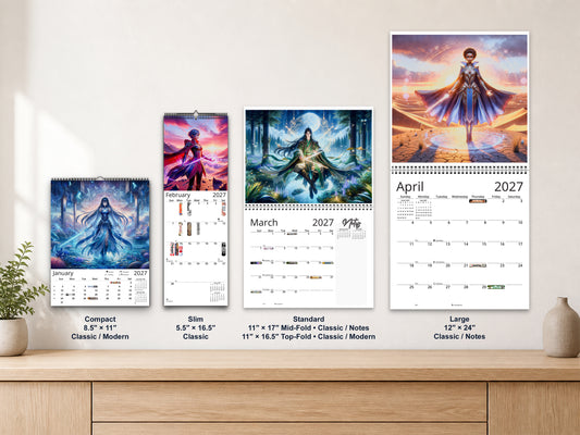 Anime Horizons 2027 wall calendar complete size range environment display