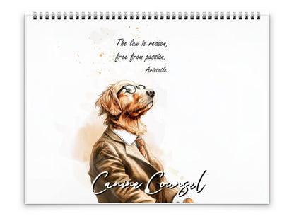 2026 Canine Counsel Wall Calendar by Kaleidoscope Artisan – Wisdom in Fur with Holidays