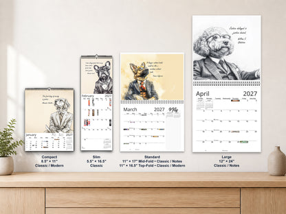 Canine Counsel 2027 wall calendar complete size range environment display