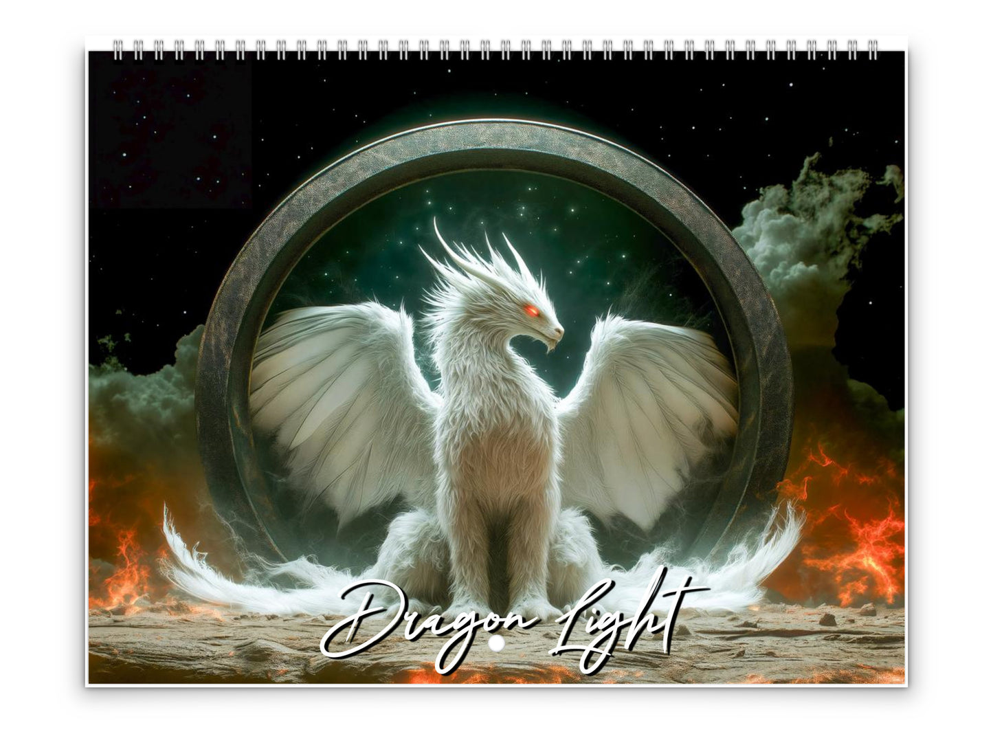 2026 Dragon Light Wall Calendar by Kaleidoscope Artisan – Majestic Dragon Realms with Holidays