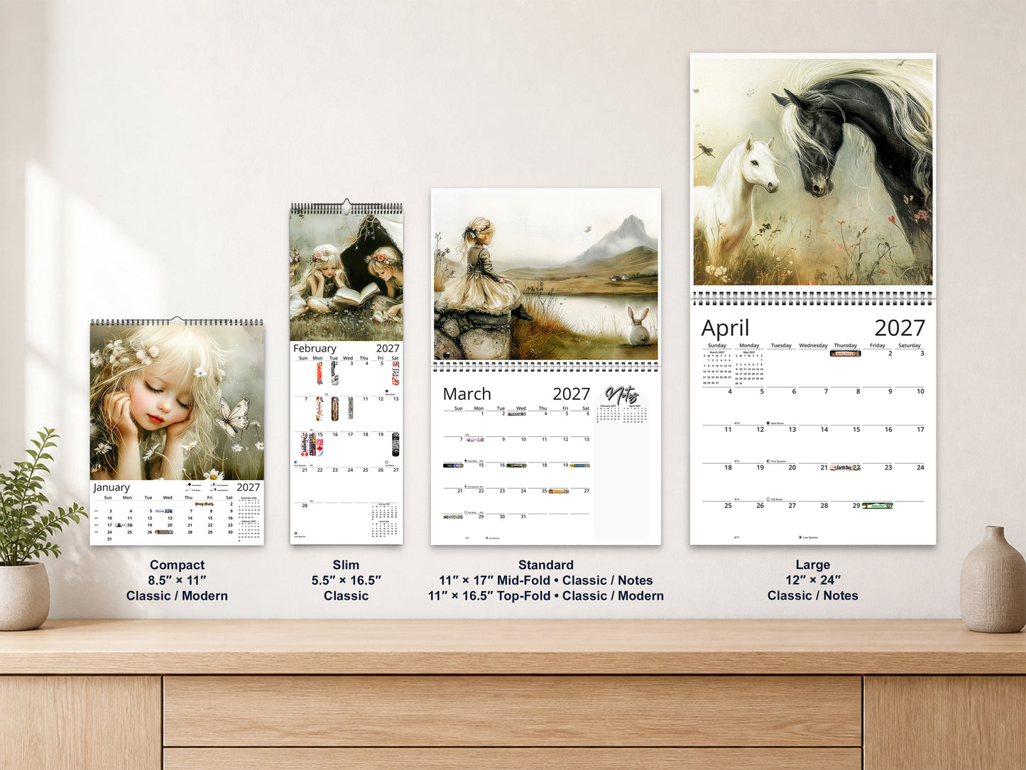 Dreamlight 2027 wall calendar complete size range environment display