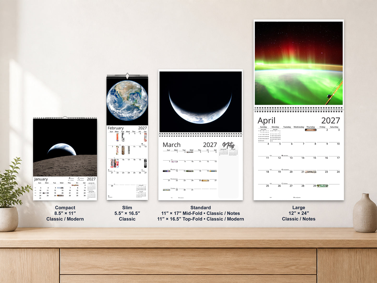 Earth Vistas Photography 2027 wall calendar complete size range environment display
