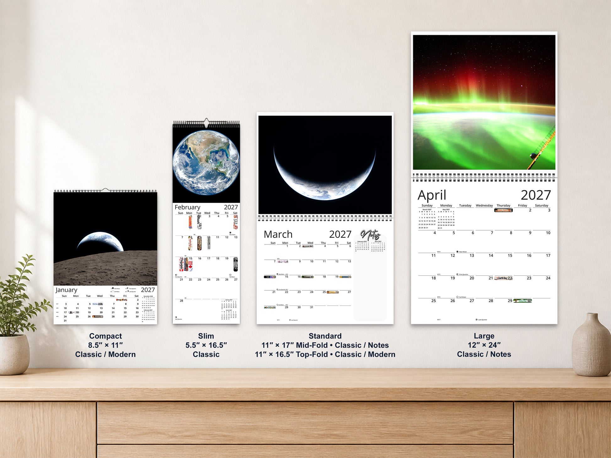 Earth Vistas Photography 2027 wall calendar complete size range environment display