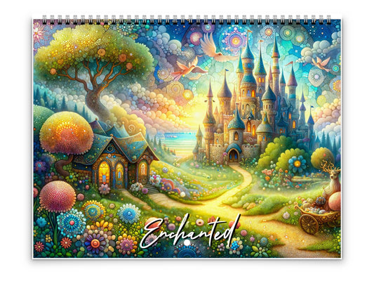 2026 Enchanted Wall Calendar by Kaleidoscope Artisan – Whimsical Fantasy with Holidays