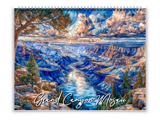 2026 Grand Canyon Mosaic Wall Calendar by Kaleidoscope Artisan – Vibrant Scenic Views with Holidays