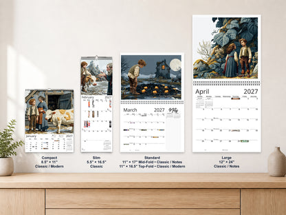 Jack and the Beanstalk 2027 wall calendar complete size range environment display