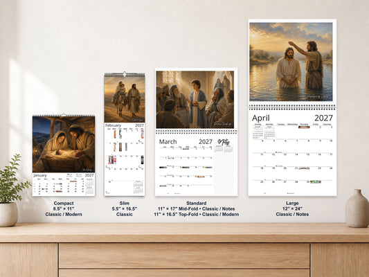 Life of Jesus 2027 wall calendar complete size range environment display