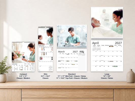 Nurse 2027 wall calendar complete size range environment display