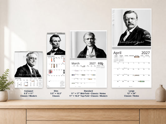 Presidential Legacy I 2027 wall calendar complete size range environment display