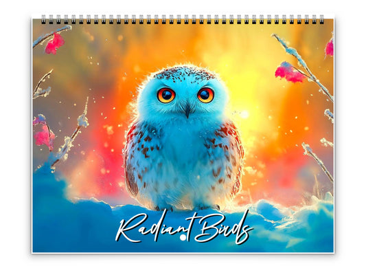 2026 Radiant Birds Kaleidoscope Wall Calendar by Kaleidoscope Artisan – Avian Beauty with Holidays