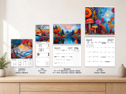 Secret Grove 2027 wall calendar complete size range environment display
