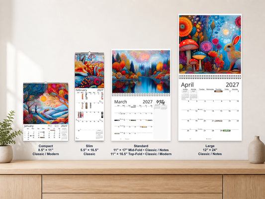 Secret Grove 2027 wall calendar complete size range environment display