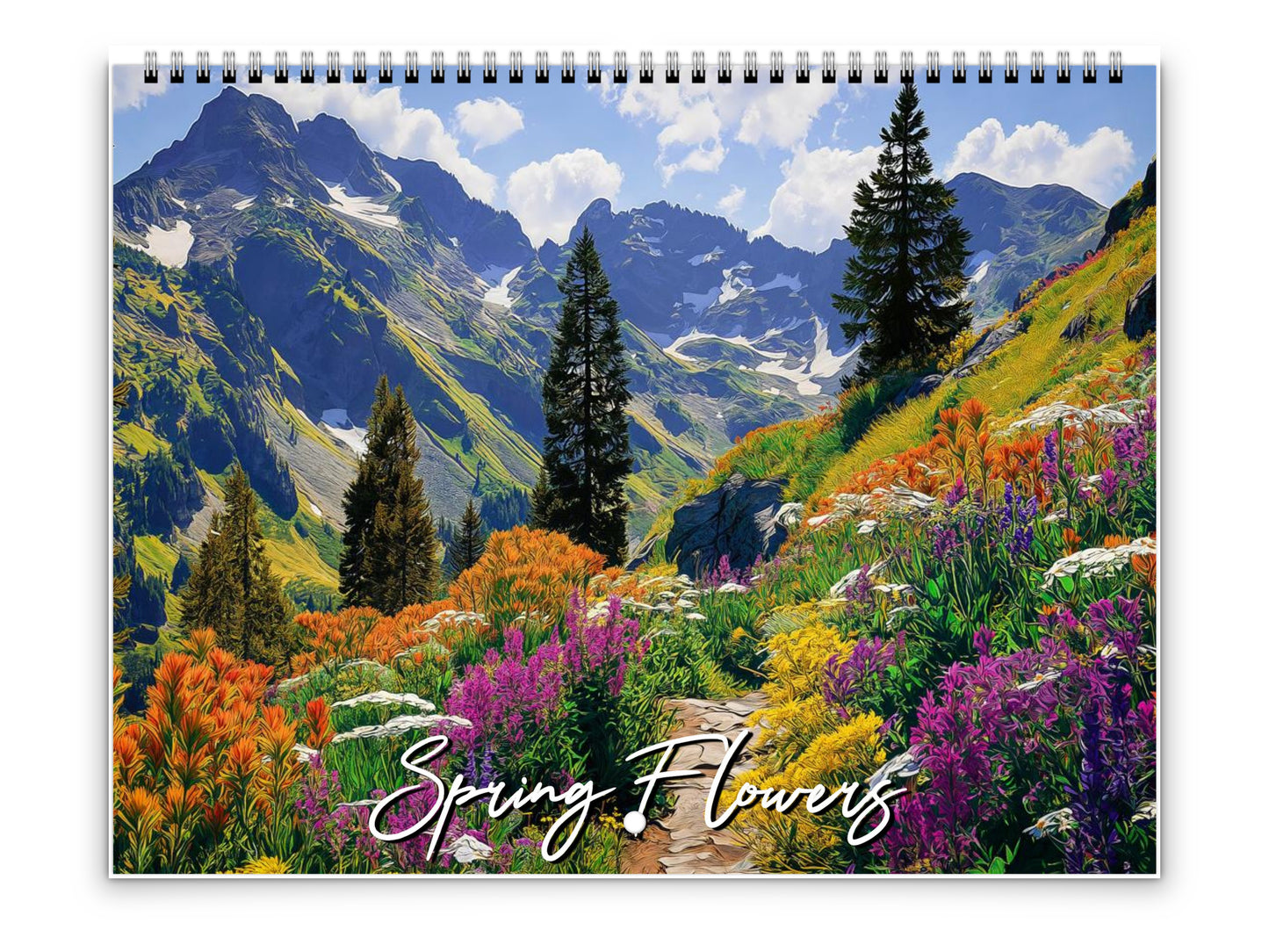 2026 Spring Flowers Wall Calendar by Kaleidoscope Artisan – Artistic Floral Landscapes with Holidays