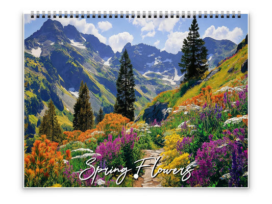 2026 Spring Flowers Wall Calendar by Kaleidoscope Artisan – Artistic Floral Landscapes with Holidays