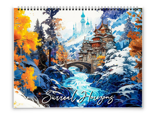 2026 Surreal Horizons Wall Calendar by Kaleidoscope Artisan – Mystical Realms with Holidays