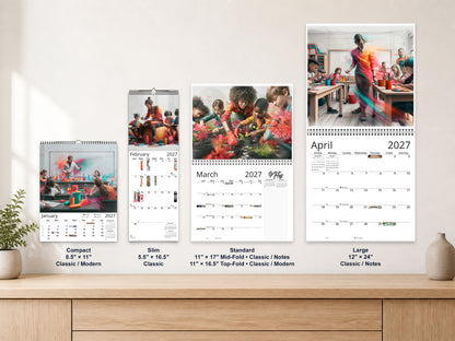 Teacher 2027 wall calendar complete size range environment display