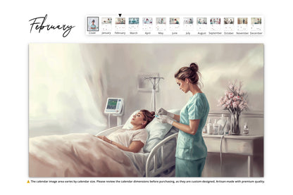 Nurse attending to a patient in a hospital bed, showing dedication and care in a serene hospital setting