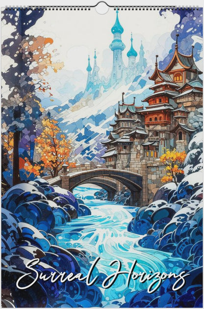 2026 Surreal Horizons Wall Calendar by Kaleidoscope Artisan – Mystical Realms with Holidays