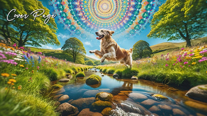 Calendario de pared Golden Retriever 2025 de Kaleidoscope Artisan: alegres ilustraciones de perros con festividades