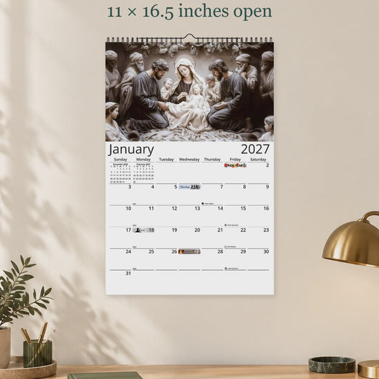 Light of Jesus 2027 wall calendar — size and layout overview