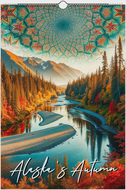2026 Alaska's Autumn Wall Calendar by Kaleidoscope Artisan – Nature’s Tranquility with Holidays