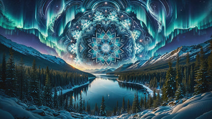 Kaleidoscopic Artisan Gaming Mouse Pad - Alaska Kaleidoscopic Night