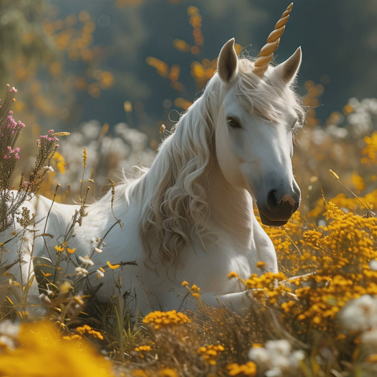 video of calendar pages showing four images: a group of white unicorns walking on a forest path, a black winged unicorn standing in a snowy forest, a white winged unicorn ready to take flight, and another white winged unicorn standing in a snowy setting.