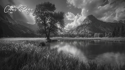 2025 Landscape Serenity Wall Calendar by Kaleidoscope Artisan – Captivating Black and White Nature Photography with Holidays