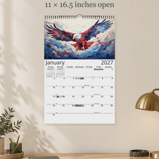 Alaska Wildlife 2027 wall calendar — size and layout overview