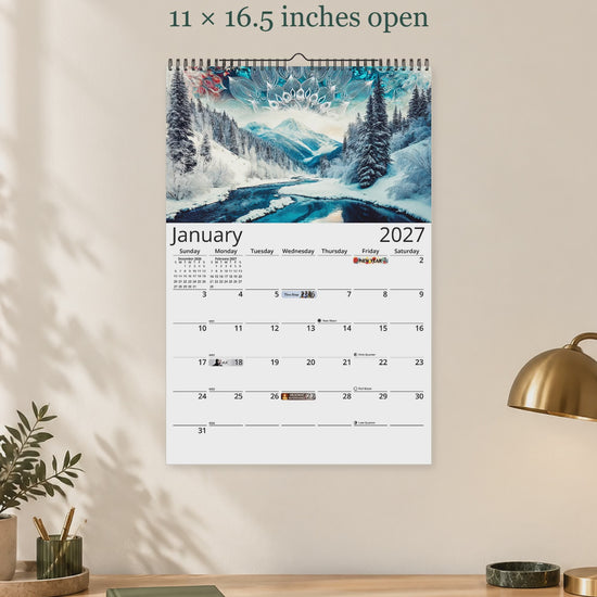 Alaska Embrace 2027 wall calendar — size and layout overview