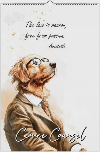 2026 Canine Counsel Wall Calendar by Kaleidoscope Artisan – Wisdom in Fur with Holidays