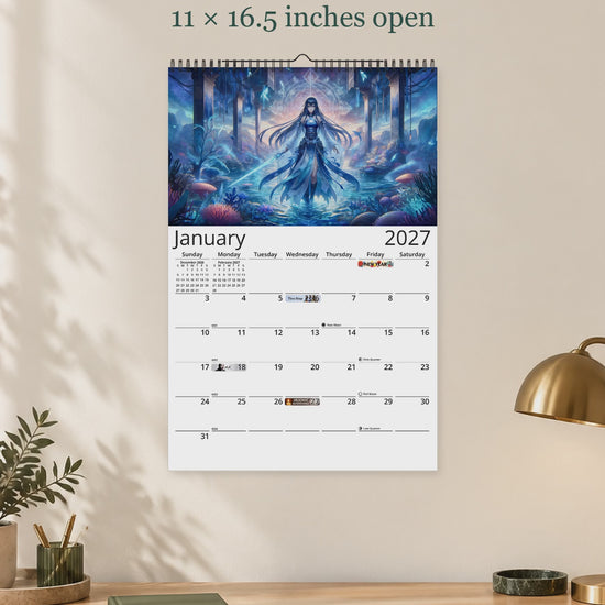 Anime Horizons 2027 wall calendar — size and layout overview