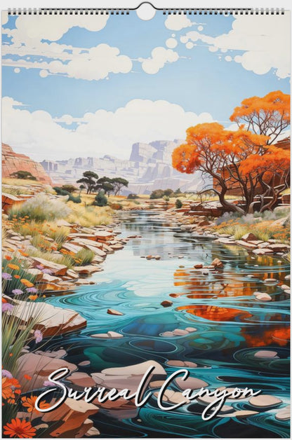 2026 Surreal Canyon Wall Calendar by Kaleidoscope Artisan – Desert Dreams with Holidays