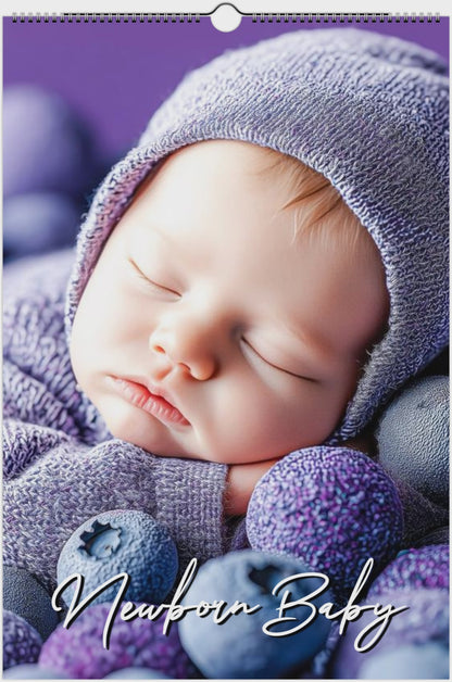 2026 Newborn Baby Wall Calendar by Kaleidoscope Artisan – Baby Orchard & Garden with Holidays