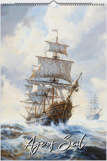 2026 Age of Sail Wall Calendar by Kaleidoscope Artisan – Nautical Adventures with Holidays