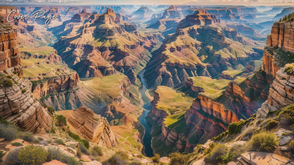 2025 Grand Canyon Mosaik-Wandkalender von Kaleidoscope Artisan – Lebendige Landschaftsansichten mit Feiertagen